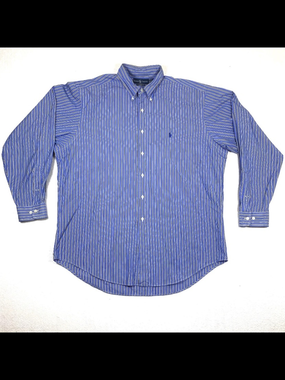 Polo Ralph Lauren Bradford Classic Fit Shirt Mens XL Blue White Black Stripe